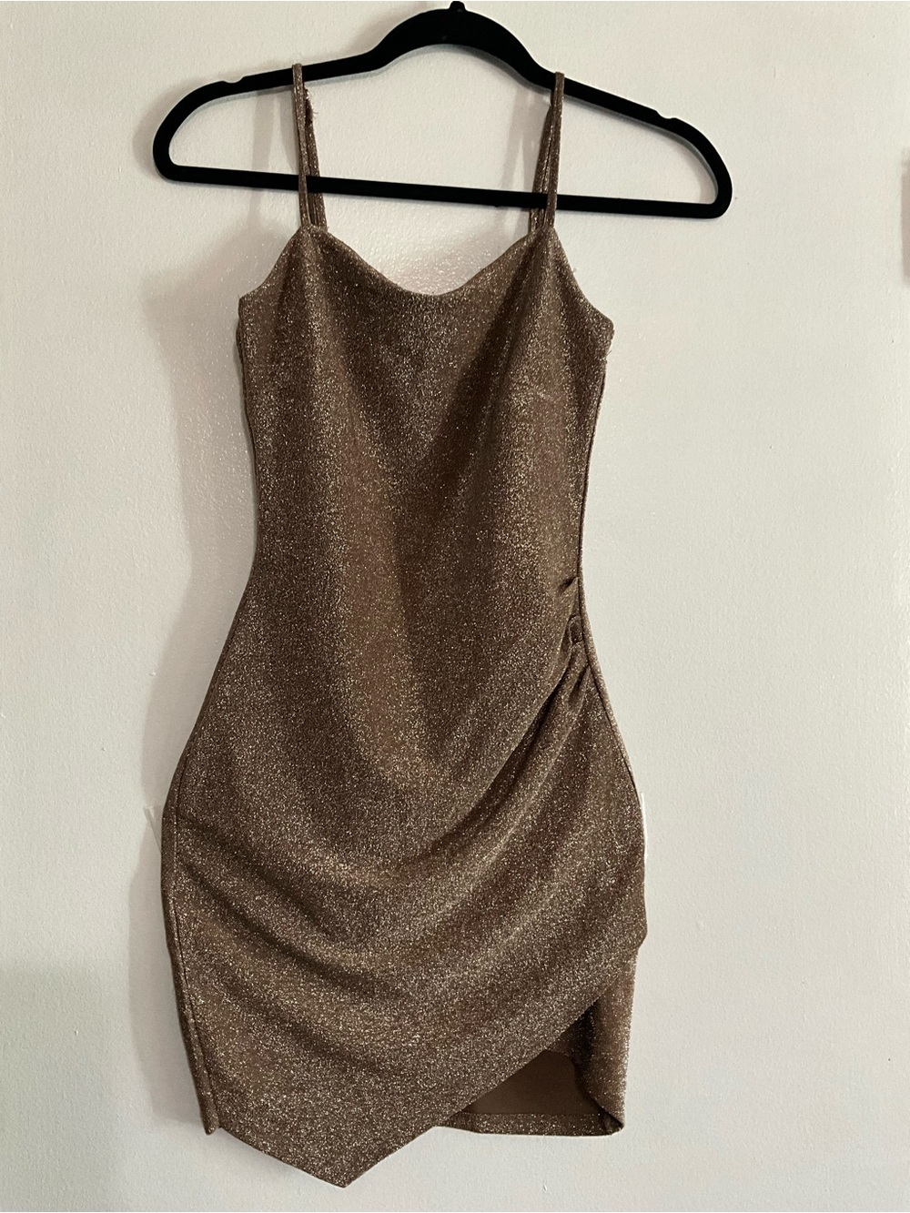 Forever 21 Metallic Bronze Slip Mini Dress